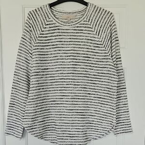 LOFT Monochrome Striped Knit Top